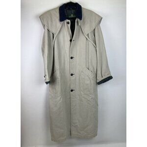Vtg Jackeroos Lined Cotton Jacket Size Medium Long Chore Coat Corduroy Collar